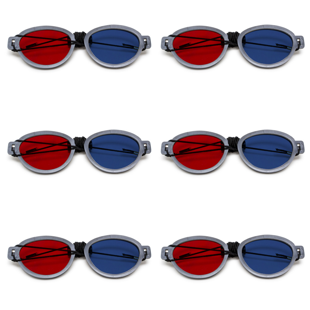 Modern Model - Red/Blue Computer Goggles with Elastic (Pkg. of 6)