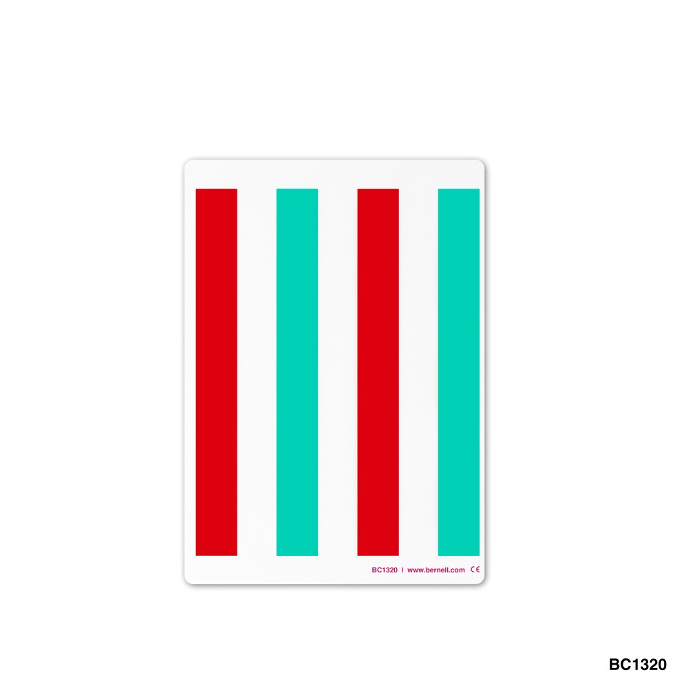 Red/Green - 5" x 7" | 4 Bars | 2/3" Bar Width