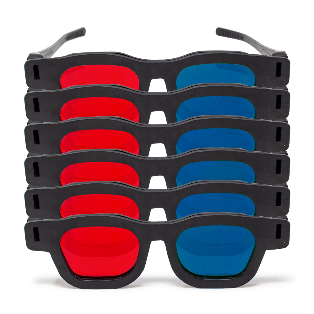 Original Bernell Model - Red/Blue Computer Goggles (Lenses Not Glued) - Pkg. of 6