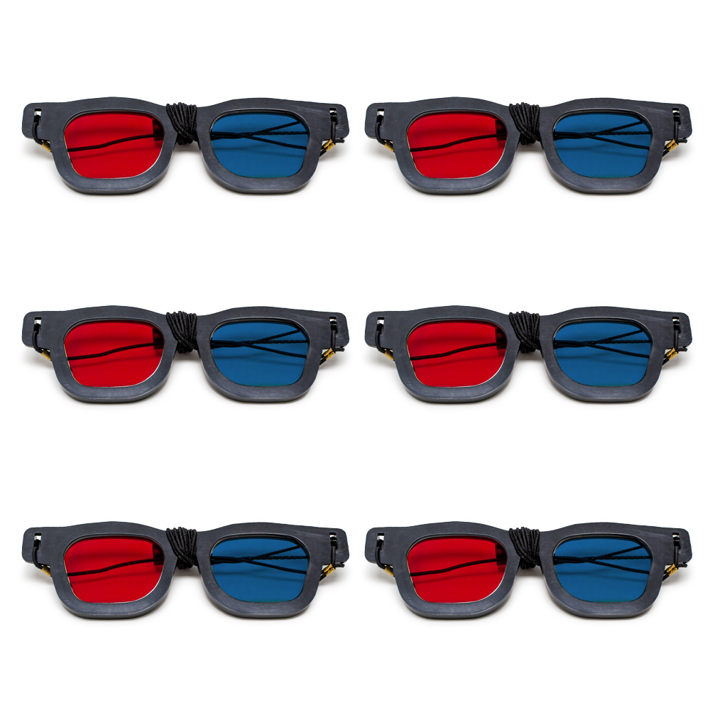 Original Bernell Model - Red/Blue Computer Goggles with Elastic (Lenses Not Glued) - Pkg. of 6