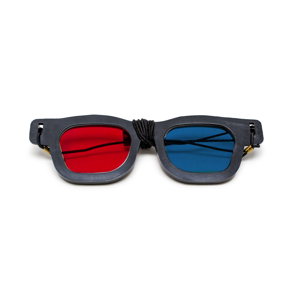 Original Bernell Model - Red/Blue Computer Goggles with Elastic (Lenses Not Glued) - Single