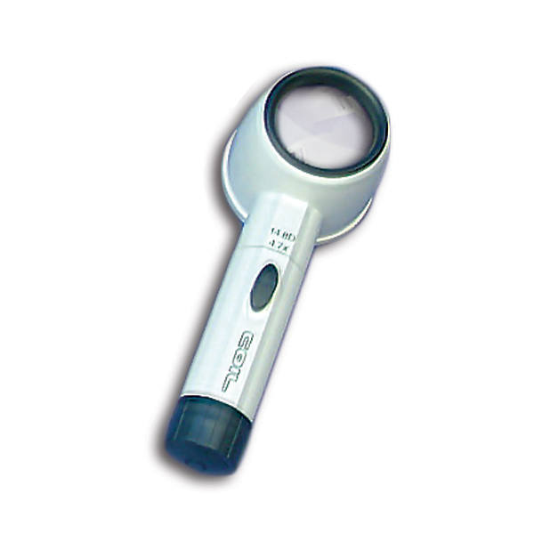 Coil Magnifiers - I. Coil Illuminated Hand Magnifier (4.7x Magnification) Uses (2) C Batteries