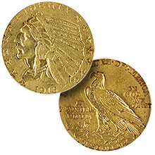 $5.00 Half Eagles (Indian 1908 - 1929)