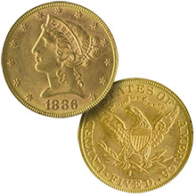$5.00 Half Eagles (Liberty 1839 - 1908)