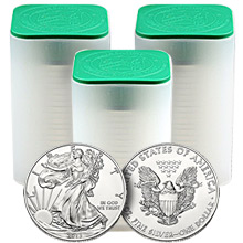 Silver Eagles BU Bullion Single Coins & Unopened Mint Rolls