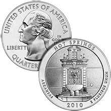 2010 Hot Springs - 5 oz Silver America The Beautiful in Air-Tite Capsule .999 Silver Bullion Coin