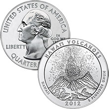 2012 Hawaii Volcanoes - 5 oz Silver America The Beautiful in Capsule .999 Silver Bullion Coin