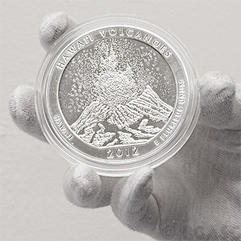 2012 RAW Hawaii Volcanoes - 5oz Silver America The Beautiful 5oz Silver Quarter .999 Silver - Image