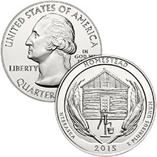 2015 Homestead National Monument 5 oz Silver America The Beautiful .999 Fine Bullion Coin in Air-Tite Capsule