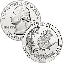 2015 Kisatchie 5 oz Silver America The Beautiful .999 Fine Bullion Coin in Air-Tite Capsule