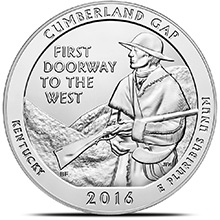 2016 Cumberland Gap 5 oz Silver America The Beautiful .999 Fine Bullion Coin in Capsule