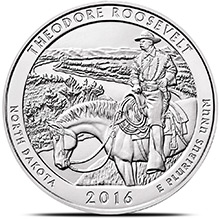 2016 Theodore Roosevelt 5 oz Silver America The Beautiful .999 Fine Bullion Coin in Air-Tite Capsule