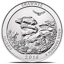 2016 Shawnee 5 oz Silver America The Beautiful .999 Fine Bullion Coin in Air-Tite Capsule