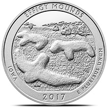 2017 Effigy Mounds Iowa 5 oz Silver America The Beautiful .999 Fine Bullion Coin in Capsule