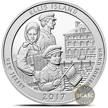 2017 Ellis Island 5 oz Silver America The Beautiful .999 Fine Bullion Coin in Capsule