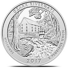 2017 Ozark Riverways 5 oz Silver America The Beautiful .999 Fine Bullion Coin in Capsule