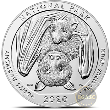 2020 National Park of American Samoa 5 oz Silver America The Beautiful .999 Fine Bullion Coin in Air-Tite Capsule - Image