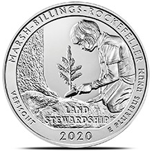 2020 Marsh-Billings-Rockefeller Vermont 5 oz Silver America The Beautiful .999 Fine Bullion Coin in Capsule