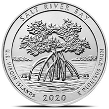 2020 Salt River Bay U.S. Virgin Islands 5 oz Silver America The Beautiful .999 Fine Bullion Coin in Capsule