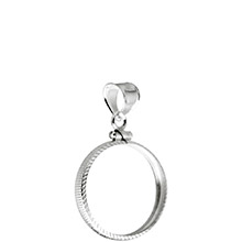 Sterling Silver Coin Bezel Pendant - Mercury, Roosevelt or Other U.S. Dime (17.9mm) - Diamond Cut Coin Edge