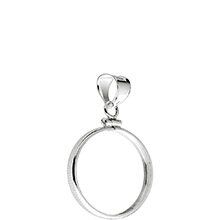 Sterling Silver Coin Bezel Pendant - Mercury, Roosevelt or Other U.S. Dime (17.9mm) - Classic Coin Edge