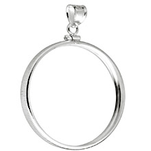 Sterling Silver Coin Bezel Pendant - 1 oz Silver Eagle (40.6mm) - Classic Coin Edge
