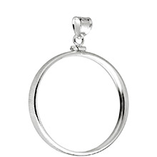 Sterling Silver Coin Bezel Pendant - Morgan or Peace Dollar (38.1mm) - Classic Coin Edge