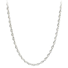 Sterling Silver Rope Chain Necklace 1.8mm - 16, 20, 24