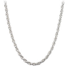 Sterling Silver Rope Chain Necklace 2.5mm - 16, 18, 20, 24
