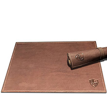 Premium Leather Table Mat - Designed for Metal Dice Gaming or Coin Counting/Stacking - 9