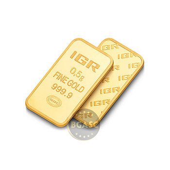1/2 gram Gold Bar IGR .9999 Fine 24kt in Assay - Image