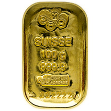 100 gram Gold Bar Pamp Suisse Cast .9999 Fine 24kt (w/ Assay Certificate)