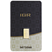 1 gram Gold Bar IGR .9999 Fine 24kt (in Assay)