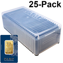 1 oz Gold Bar Pamp Suisse Fortuna with VERISCAN .9999 Fine 24kt in Assay (25-Pack in PAMP Box)
