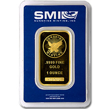 1 oz Gold Bar Sunshine Minting .9999 Fine 24kt (in Assay) Secondary Market