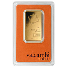 1 oz Gold Bar Valcambi Suisse .9999 Fine 24kt (in Assay)