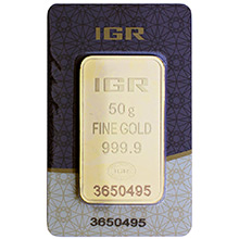 50 gram Gold Bar IGR .9999 Fine 24kt (in Assay)