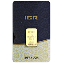 5 gram Gold Bar IGR .9999 Fine 24kt (in Assay)