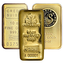 10 oz Gold Bars - Secondary Market 24kt Ingot (Random Assorted)