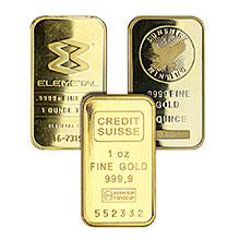 1 oz Gold Bars - Secondary Market 24kt Ingot (Random Assorted)