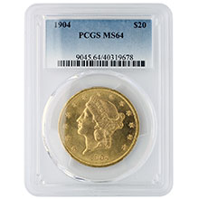 $20 Liberty Double Eagle Gold Coin PCGS/NGC Graded MS64 (Random Year)
