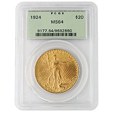 $20 Saint Gaudens Double Eagle Gold Coin PCGS/NGC Graded MS64 (Random Year)