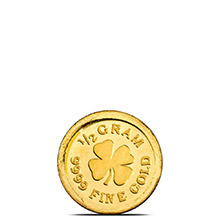 1/2 gram Gold Rounds Monarch Lucky Clover (0.016 troy oz) .9999 Fine 24kt (in Capsule)