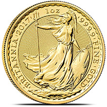 2017 1 oz Gold Britannia Bullion Coin Brilliant Uncirculated .9999 Fine 24kt