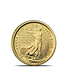 2022 1/10 oz Gold Britannia Bullion Coin Brilliant Uncirculated .9999 Fine 24kt