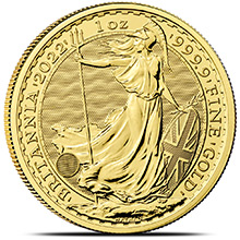 2022 1 oz Gold Britannia Bullion Coin Brilliant Uncirculated .9999 Fine 24kt