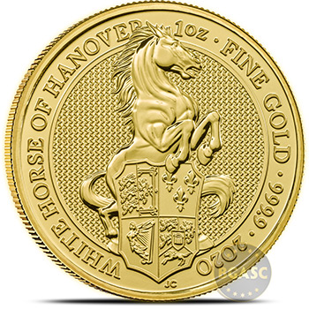 2020 1 oz Gold British Queen's Beasts Bullion Coin - The White Horse of Hanover - Image