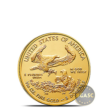 2018 1/10 oz Gold American Eagle $5 Coin Bullion Brilliant Uncirculated - Image