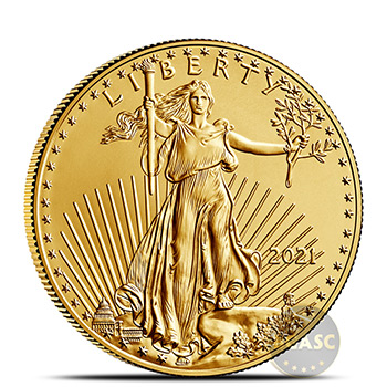 2021 1/2 oz Gold American Eagle $25 Coin Bullion Brilliant Uncirculated - Type 2, New Design