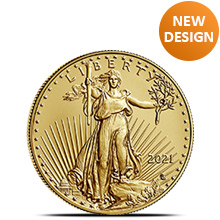 2021 1/4 oz Gold American Eagle $10 Coin Bullion Brilliant Uncirculated - Type 2, New Design